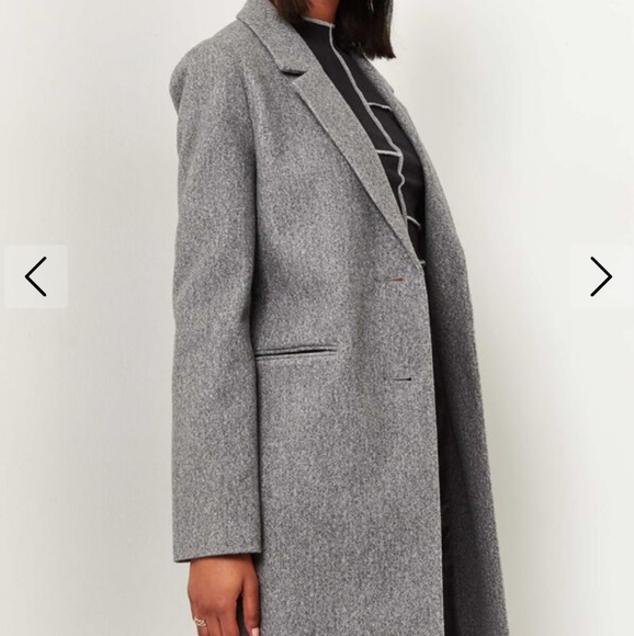 Brand new grey single-breasted lapel collar coat, size medium. - Picture 2 of 5